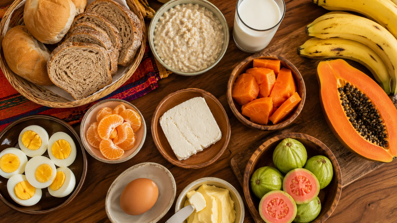 Variedad de desayunos ecuatorianos saludables y económicos para niños en edad escolar