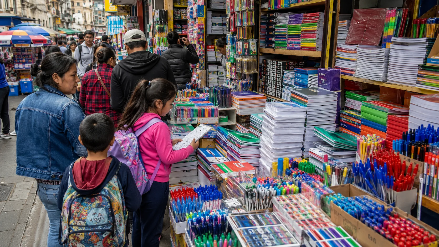 Papelería mayorista en el centro de Quito con útiles escolares económicos de Ecuador
