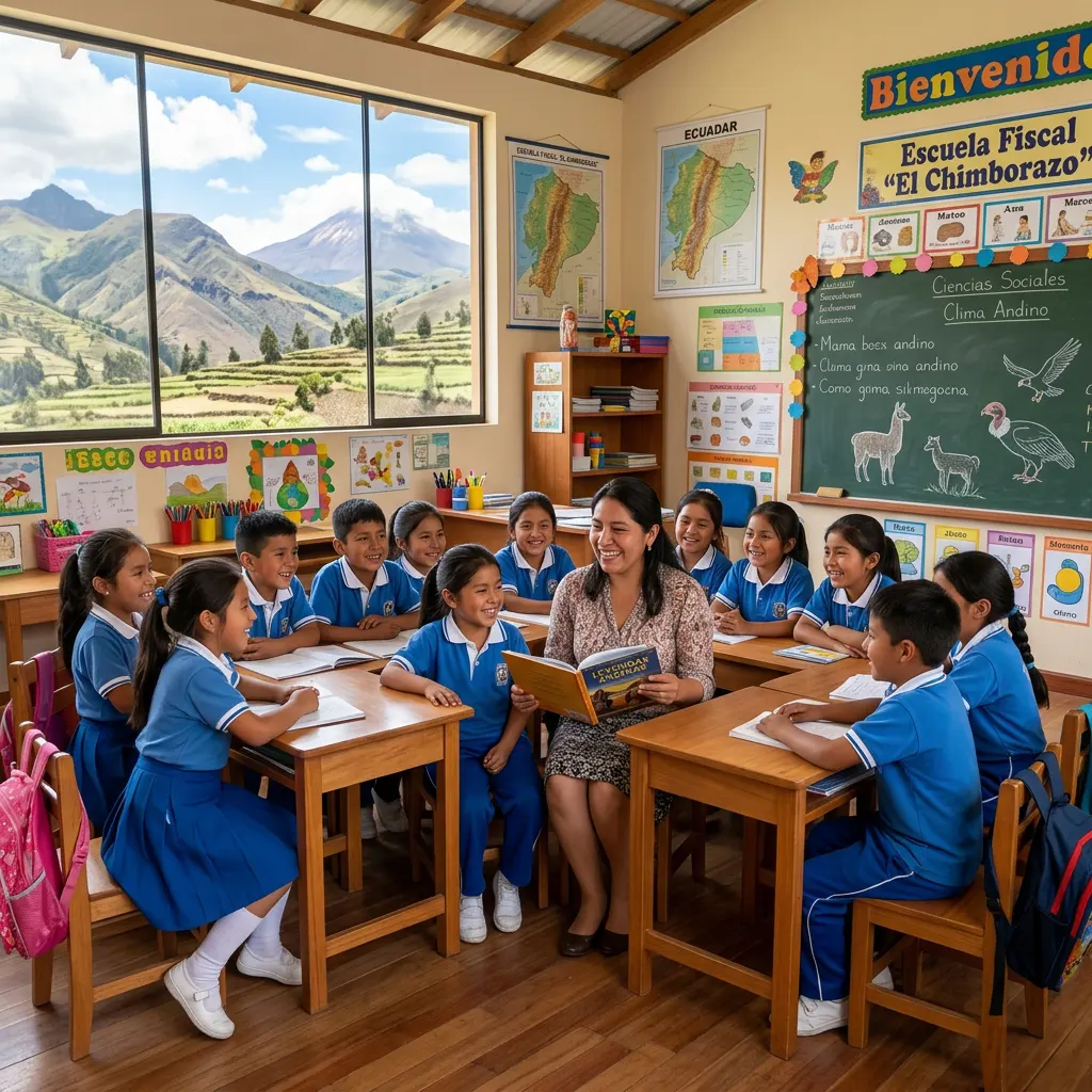 Estudiantes ecuatorianos en una aula de clase